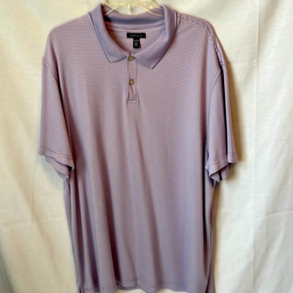 Van Heusen Polo Lavender White striped XXL